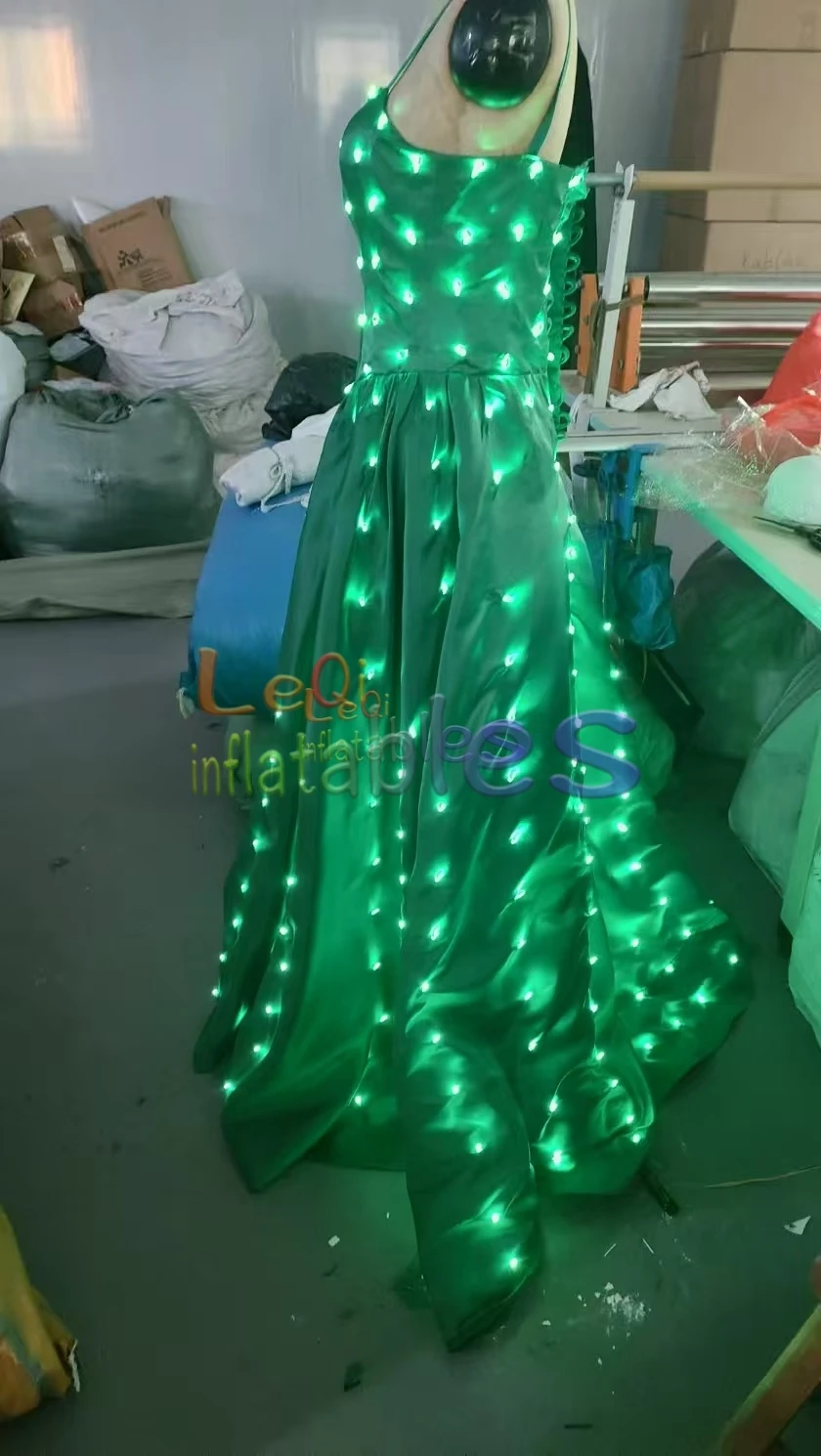 Christmas Activities Led Christmas Tree Costume Skirt Luminous Led Stage Performance Costume for Party Christmas Activities Led Christmas Tree Costume Skirt Luminous Led Stage Performance Costume for Party