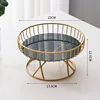 Small green bottom gold pattern fruit basket