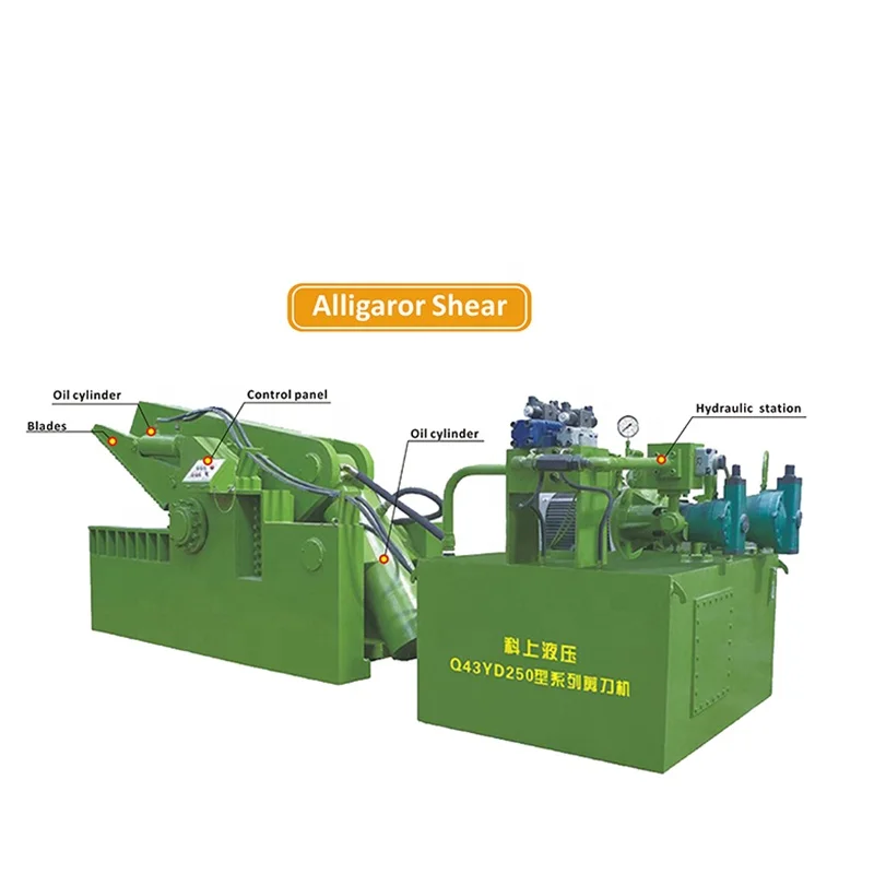 Keshang Hydraulic Q43YD-250 Metal recycling company scrap steel shear machine rebar crocodile cutting machinery