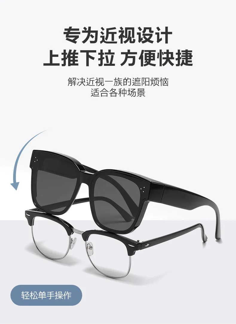 2023 New Glossy Oversize Big Frame Mirror Coating Polarized Tr90
