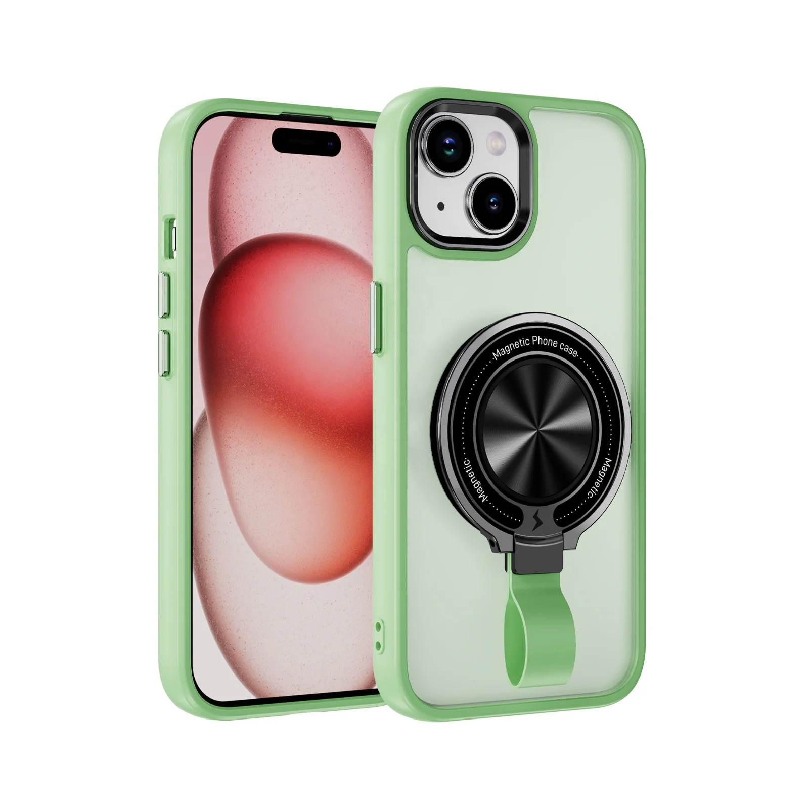 Coque de téléphone avec support magnétique pour iPhone 16 15 14 13 12 11 Plus Pro Max, protection contre les chocs, couverture mince et légère  