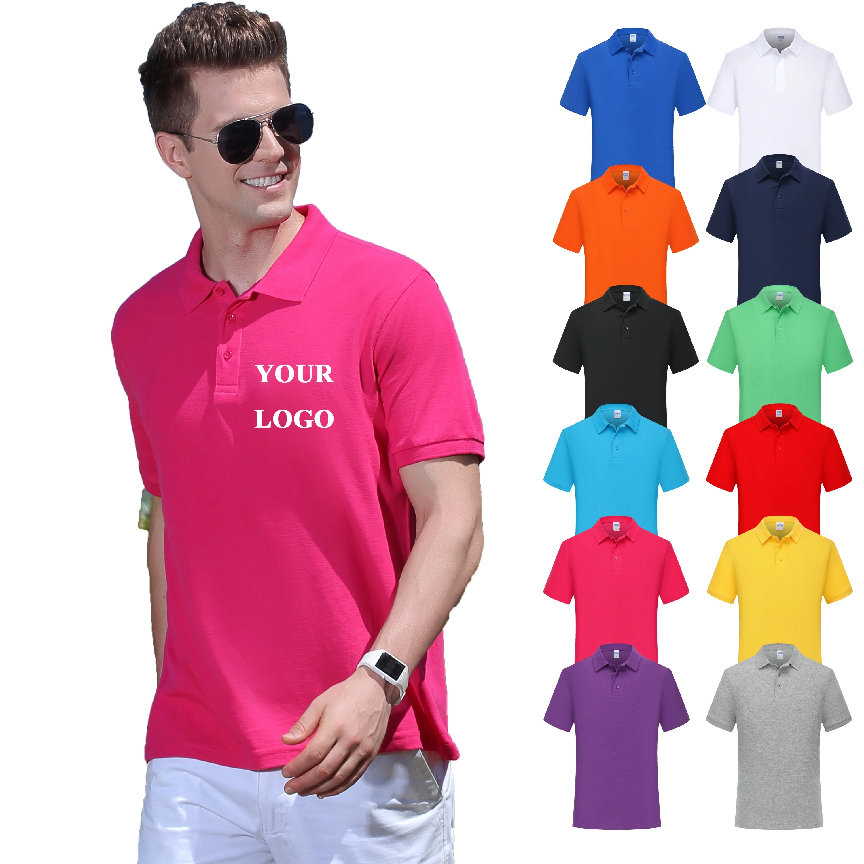 Daniel Hechter Polo Shirt pink embroidered lettering casual look Fashion Shirts Polo Shirts 