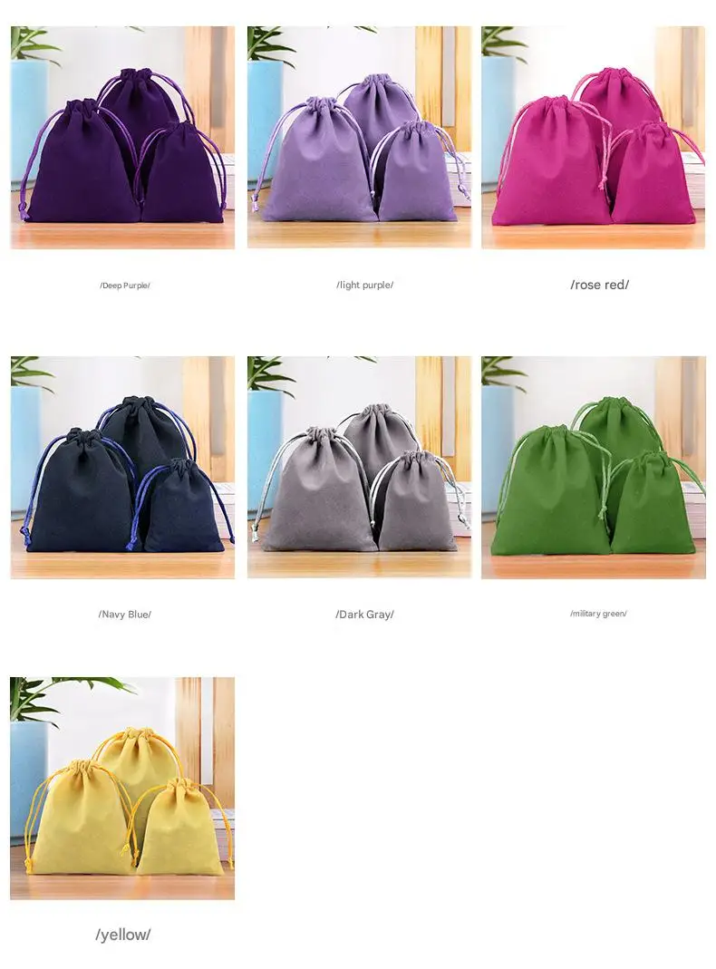 Functional Drawstring System Velvet jewelry pouch drawstring closure mechanism