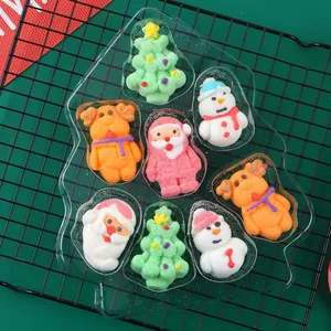 Christmas-Themed  Bagged Marshmallows Fruity Snowman Reindeer Shaped Cartoon Soft Candies Marshmallow for Children's Gift