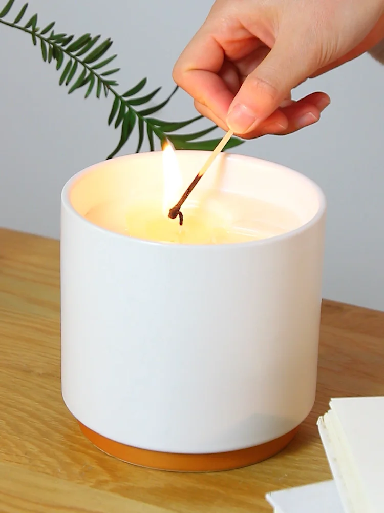 Unique Minimalism Luxury Candle Bowl Wholesale Large Ceramic Candle