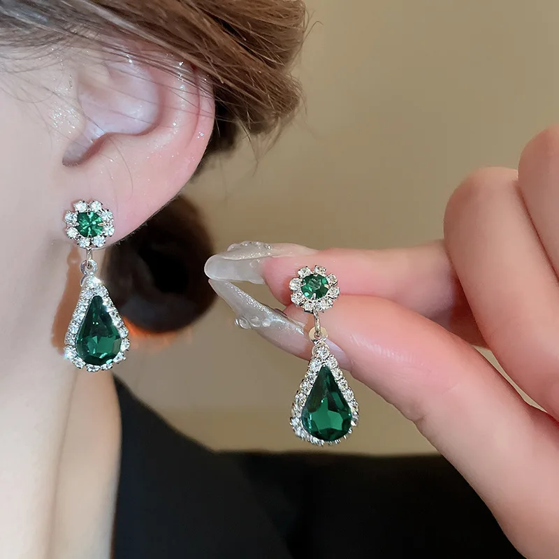 Luxury Diamond Pendant & Earrings Set for Women