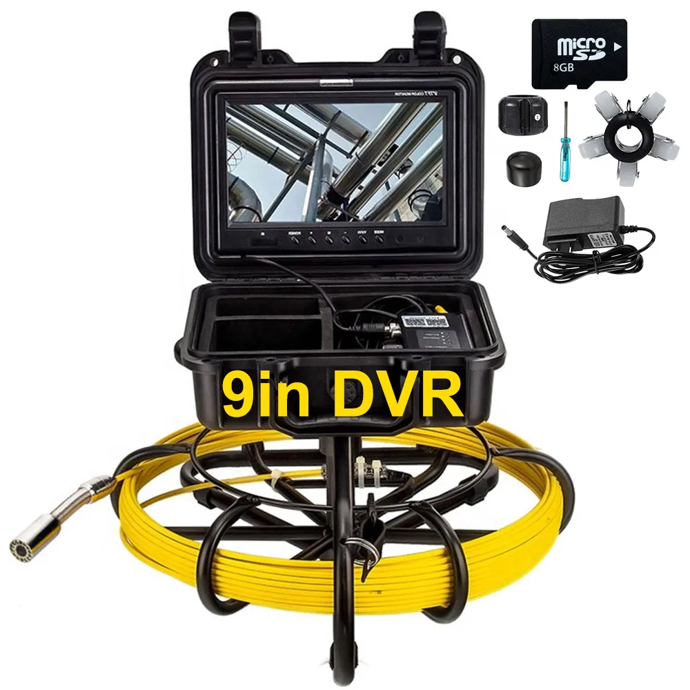 Factory Pipe Inspection Camera 512Hz Sonde/Transmitter Pipe Camera DVR Video Recording 9Inch HD 1080P Display manufacture
