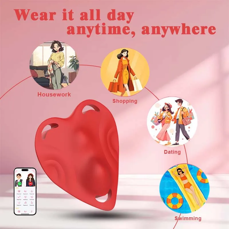 Vibrateur Invisible Portable pour Culotte, Contrôlé par Application, avec 10 Fréquences, Stimulation Double Point G, Jouets Vibrants