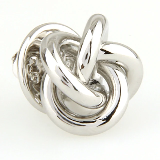 Custom Men's Suit Lapel Pin Brooch Silver Knot Design Fashion Accessory for Wedding Tuxedos Trendy Wedding Jewelry Gift