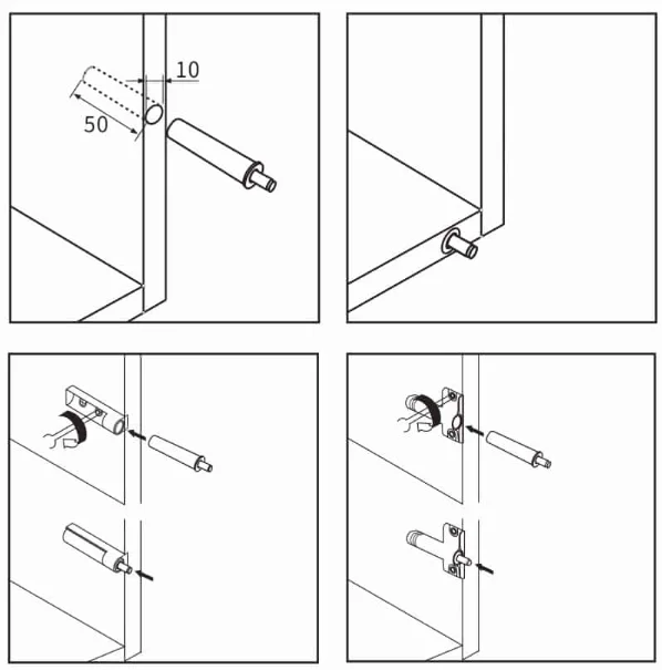 Top Quality Grey Push to Open Door System Plastic Cabinet Buff Door Soft Close Damper