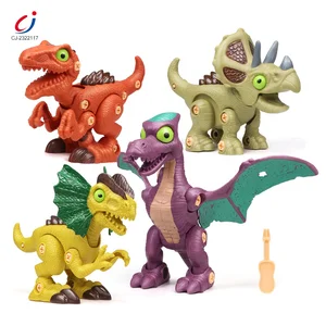 Chengji Dino Assembly Series Kids Educational Stem Diy Manual Take Apart Dinosaur Screw Assembly Toy with Electric Drill
