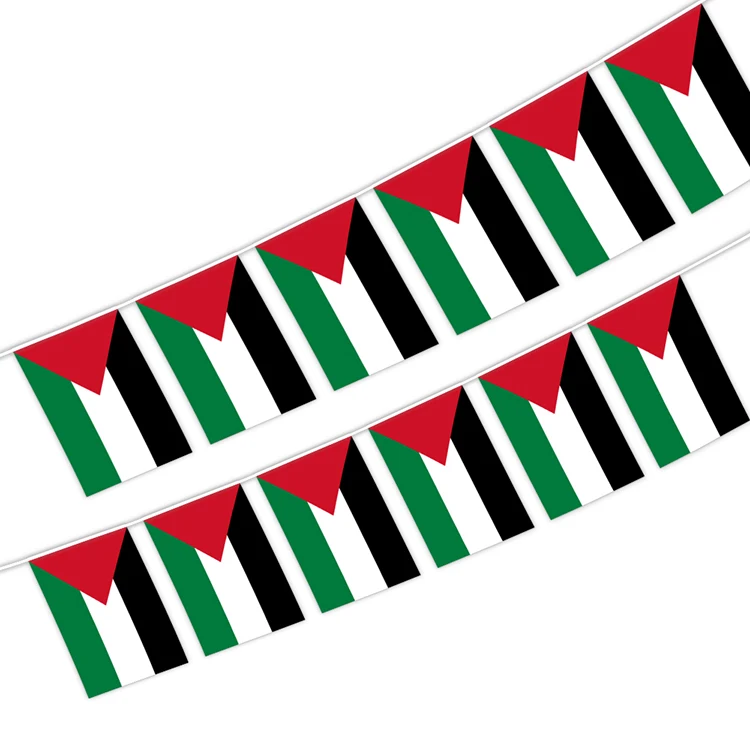 Palestine String Flag Polyester Fabric National Country Flag for Birthday Party Festival Decoration
