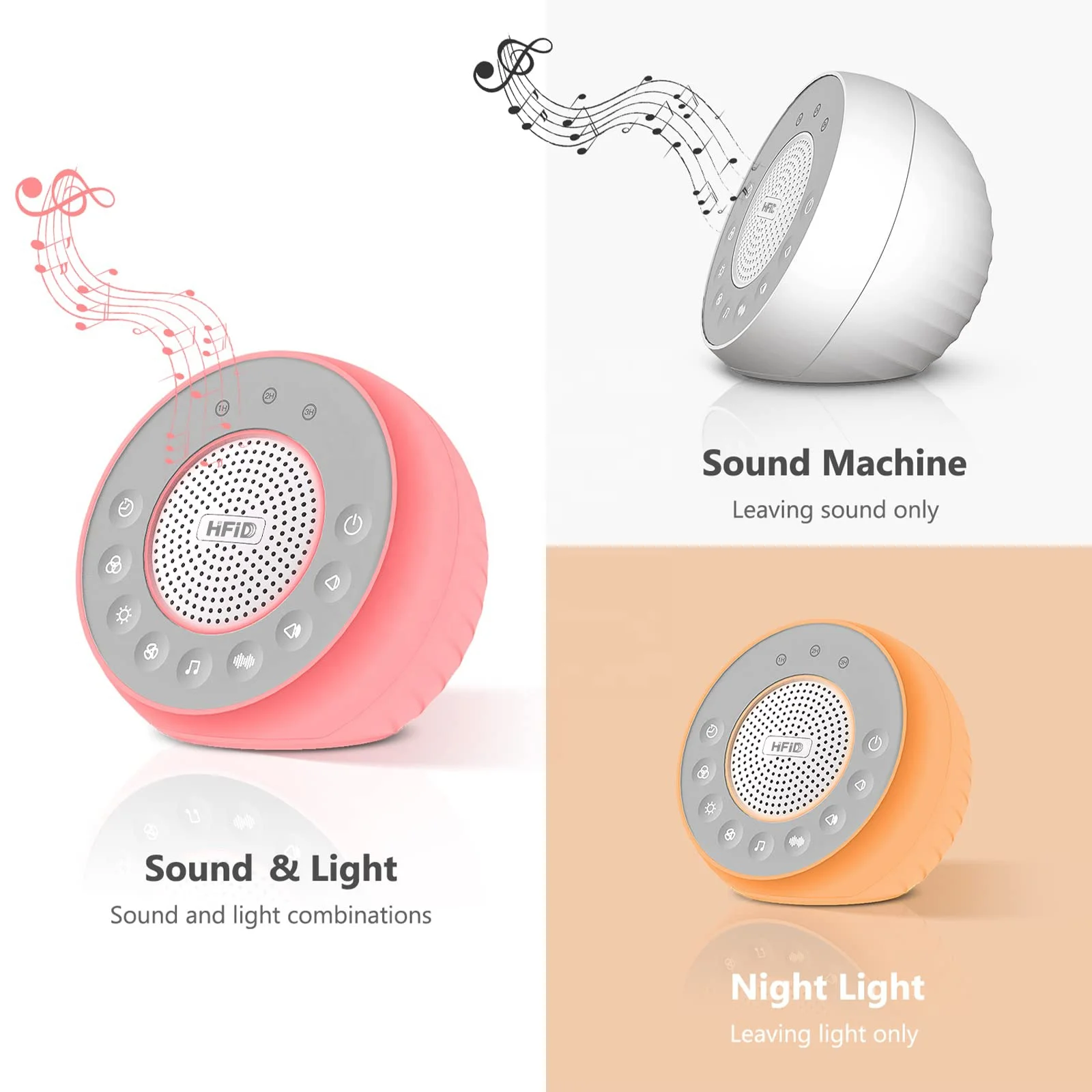 HiFiD Shushu Rain Sound and Bird Sound Machine White Noise Sleep Machine Baby Night Light