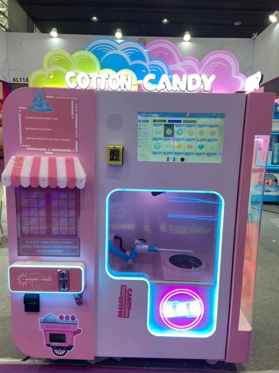 Ifun Park Coin Operated Arcade Game Machine Cotton Candy Machine for ...