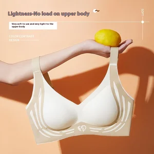 Women's Comfortable Everyday One-Piece Wireless Knitted Seamless Sports Bra Thin U-Back Yoga Running Exercise