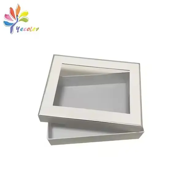 Wholesale Cheap Transparent Vintage Gift Packaging Box Rigid Cardboard Paper Window Opening Matt Lamination Printing Handling