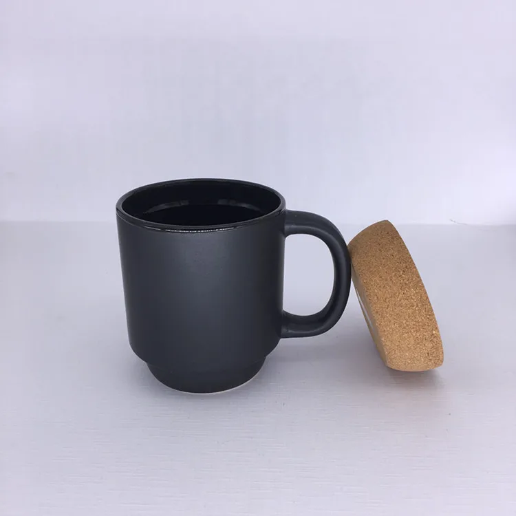 
 Лидер продаж на заказ Amazon, 12 унций, матовая трубка, белые сублимационные кофейные латте чашки, керамическая кружка с пробковым дном и крышкой  