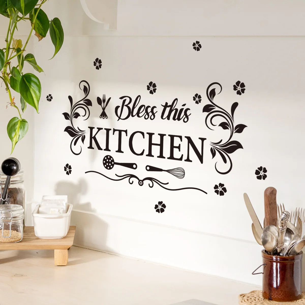 Hot Kitchen Wall Sticker Custom Waterproof Removable Decorative Flower