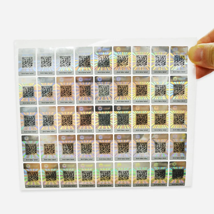 Custom 2d 3d Hologram Sticker Print UV Void Hologram Sticker Roll  Hologram Stickers With Serial Numbers QR Code