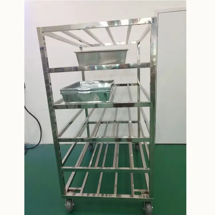 Stainless steel frame quick freezing truck and nylon wheels for cold storage