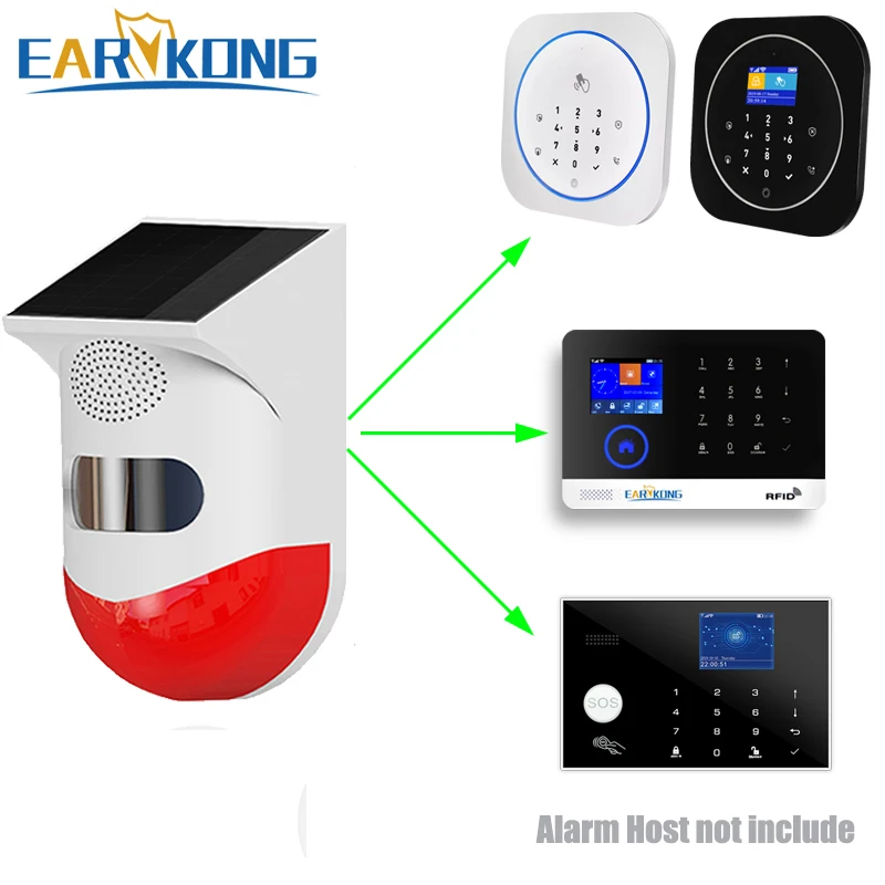 Premium Outdoor Waterproof 433mhz Wireless Solar Alarm Siren