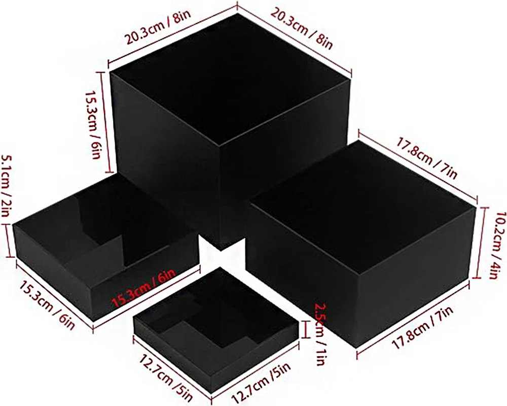 Custom Factory Delivery Acrylic Display Risers Display Shelf For Food ...