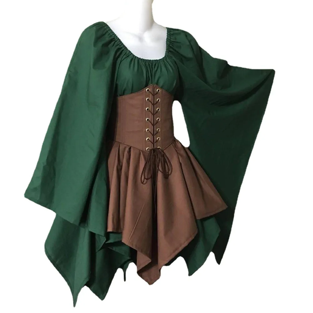 Plus Size Women Medieval Costume Woodland Wood Dress Halloween Elf ...