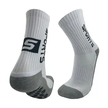 Anti slip non slip soccer football socks jacquard letter sport socks grip anti slip rubber bottom fashion socks