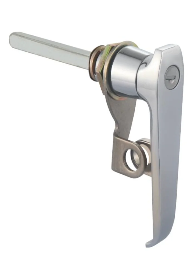 Custom Logo Garage Door Lock Cabinet Door Handle Lock Zinc Alloy Padlockable L Handle Lock With Padlock details