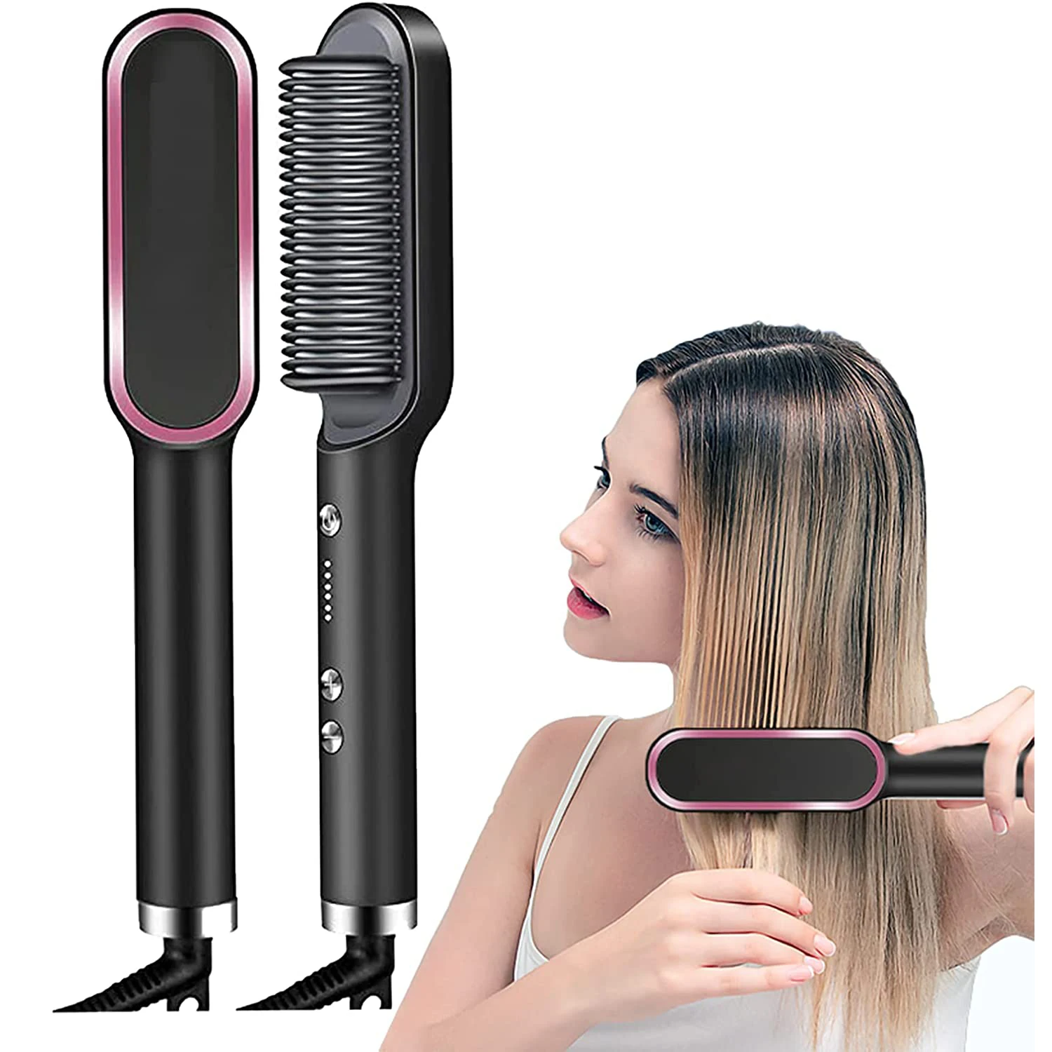 Cepillo Alisador De Pelo 2 En 1,Popular,De Cerámica,Calentamiento  Rápido,Ptc,110v,220v,Eléctrico,Caliente,Venta Al Por Mayor - Buy Cepillo De  Pelo De Cerámica,Cepillo De Pelo Plancha,Eléctrico Peine Caliente Product  on Alibaba.com
