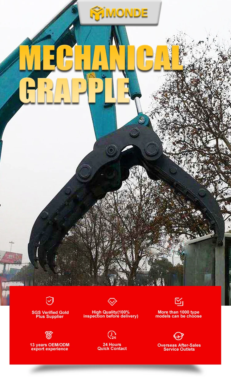 Monde Excavator Manual Mechanical Clamp Grab Grapple Wood Grapple - Buy ...