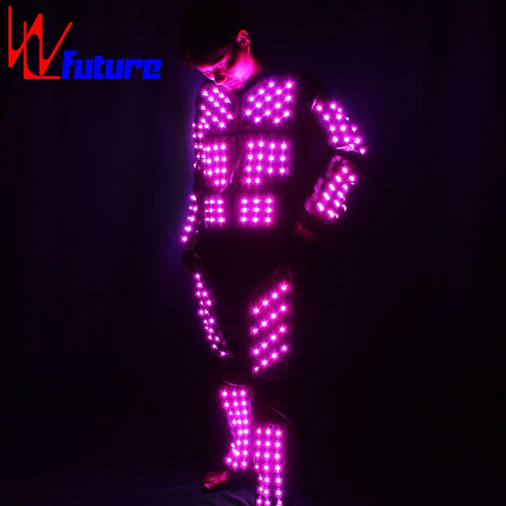 LED Robot Costume LED Tron Costume Glow in the Dark Dresses Performance Wear Electronic Dance Music Mens Clothes DJ Costumes