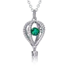 925 silver 0.52ct lab emerald necklace