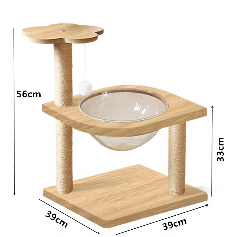 Custom Classic Small Cat Tree Basic Pet Supplies Ornament Resistant Indoor Wear Artificial Leopard Flower Made Durable Bamboo