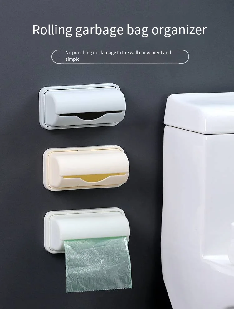 Kitchen garbage bag storage device Extractor creative wall-mounted non-punching plastic bag storage box factory