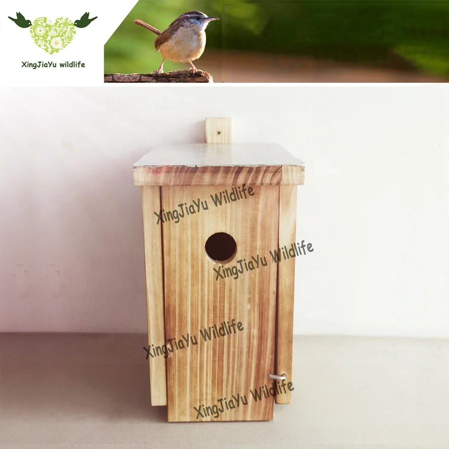 大きな胸の鳥用巣箱、木製、28mmまたは32mmの幅の入り口穴付き