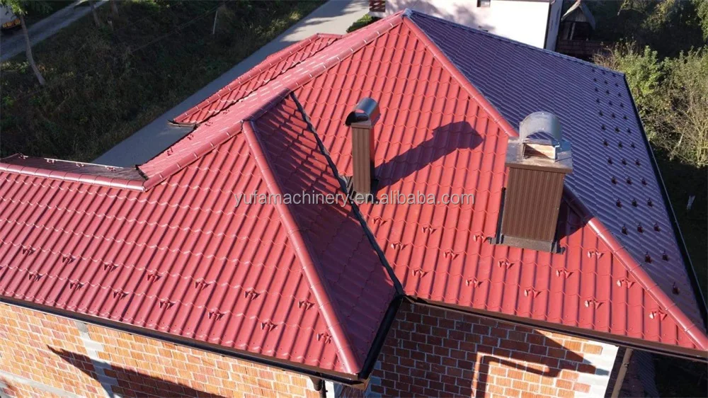 Yufa Color Steel Metal Roof Ridge Tile Cold Roll Forming Machine with ...