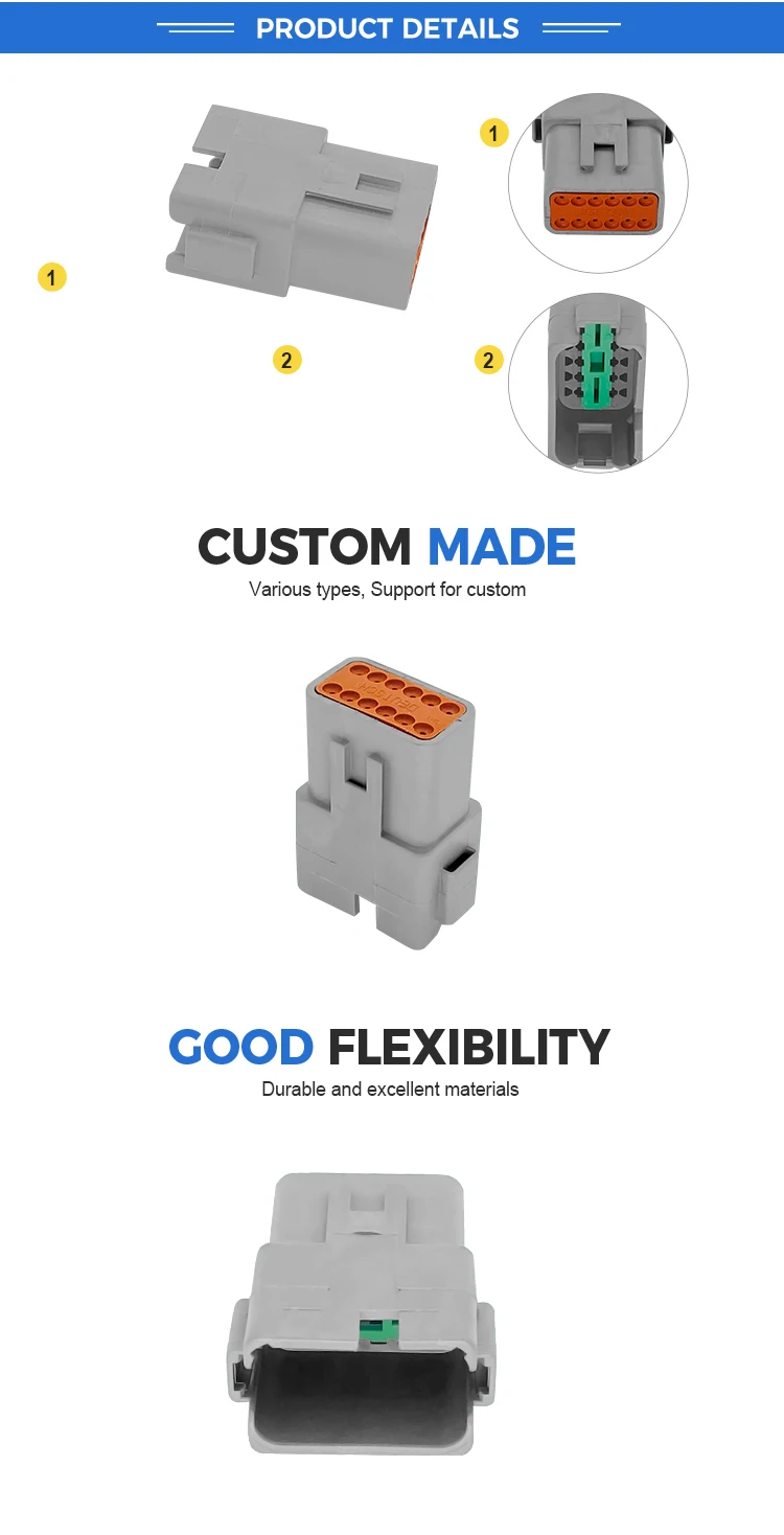 Automobile connector DT RECP 12 WAY A KEY manufacture