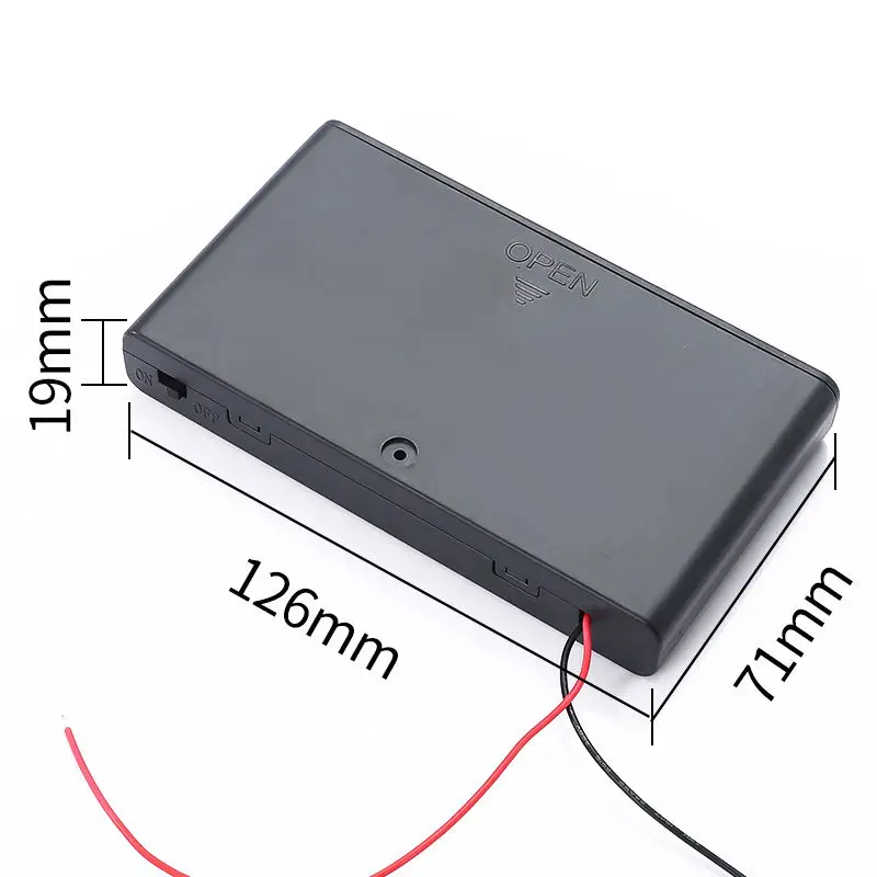 8AA Battery Holder with Cover and Switch 8AA Batterycase with 15CM Wire ...
