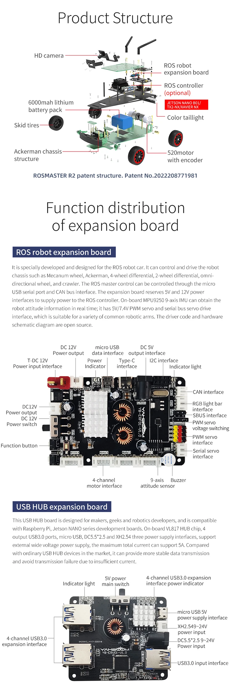 Yahboom Rosmaster R2l Ros Automatic Driving Robot Supported App Handle