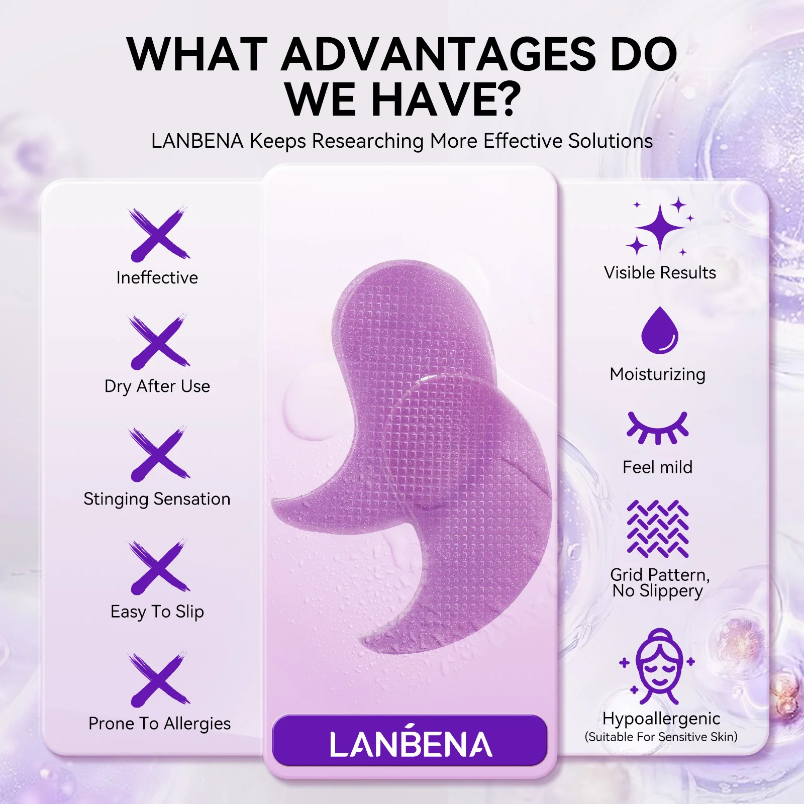 LANBENA New Arrival Eye Patches Hydrogel for Puffy Eyes Dark Circle 60pcs Eye Mask