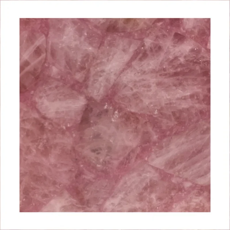 Pink Semiprecious Stone, Rose Quartz Agate,Translucent Gemstone Panel Slabs for Wall Cladding,Flooring Covering Tiles