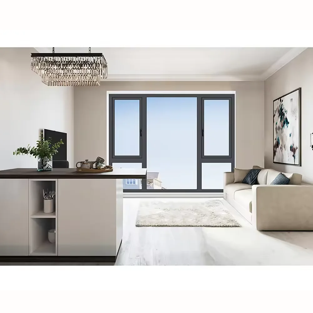 Double Glazed Window Hurricane Impact Open Out Aluminum Windows Casement Aluminum Glass Windows Home and Office Windows