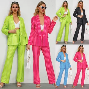 2026 New Fashion Stylish Women's Small Suit Coat and Straight Leg Pants European American Twopiece Set with Short Tops Length