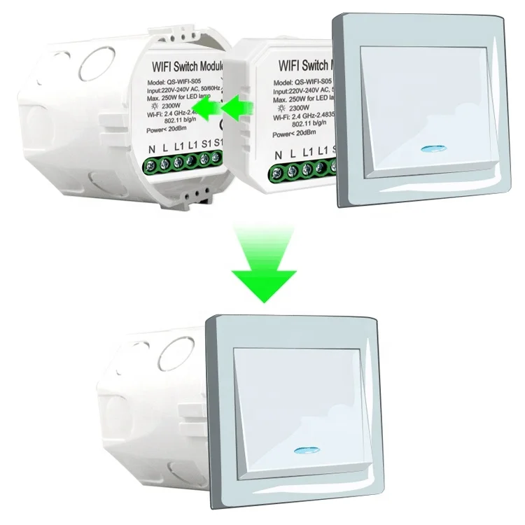 Smart Home Automation Internet Connected Power Switch 220v 1 Gang Mini Wifi Switch Module