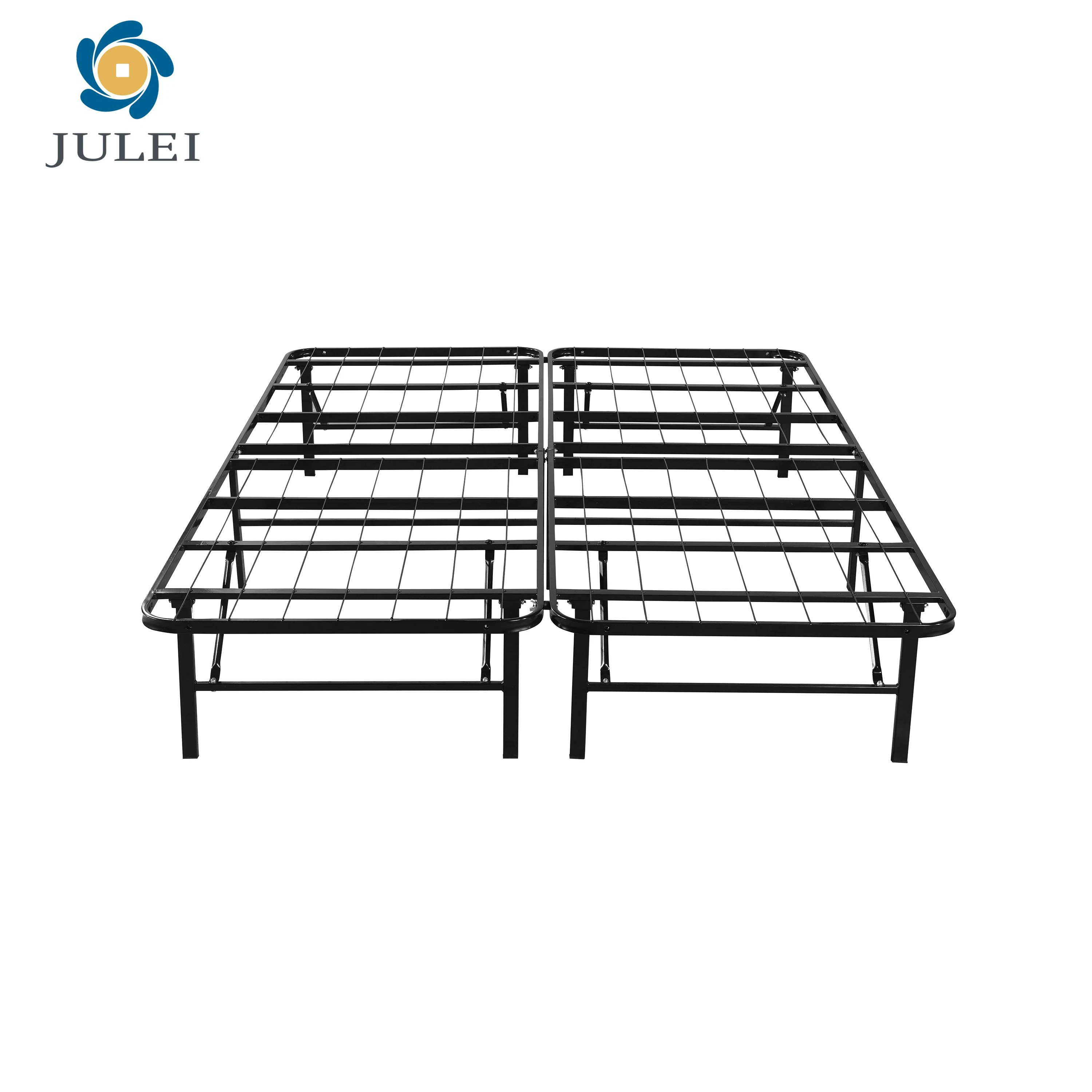 Julei Kd Portable Metal Bed With Collapsible Frame In Queensize Metal