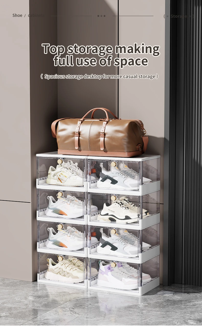 Plastic Shoe Boxes Drop Front Shoe Storage Box Sneaker Storage Box ...