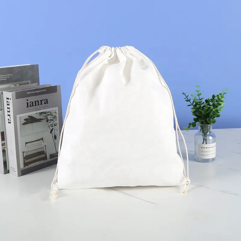 Blanks Sublimation Canvas Drawstring Bag Personalized Printed Decorative Gift Bag