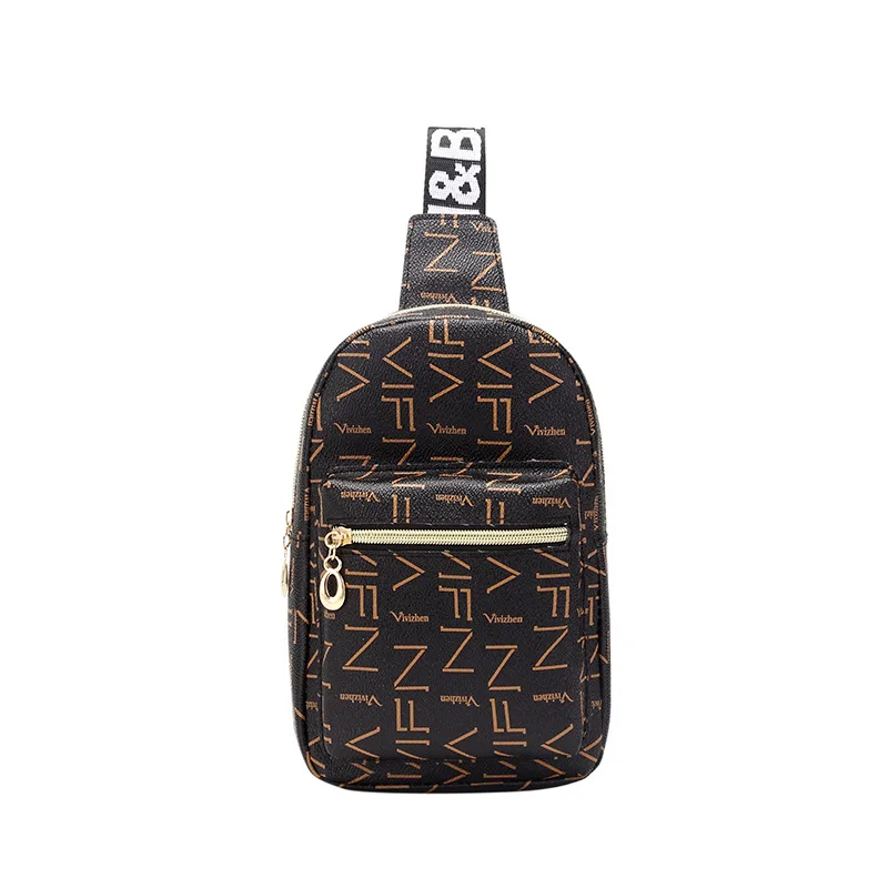 Geometric Pattern Sling Bag, Women's Fashion Chest Bag With Wide