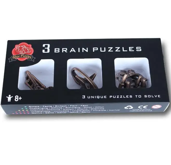 Bronze Alloy Cast Unlock Puzzles Game Toy IQ Brain Games Puzzle Metal Toy S